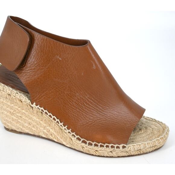Celine | Tan Leather Espadrille Wedge Sandals Size: 38 - Picture 11 of 16